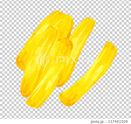 干し芋のセット 手描き水彩イラスト素材 干し芋のセット 手描き水彩イラスト素材 137401509