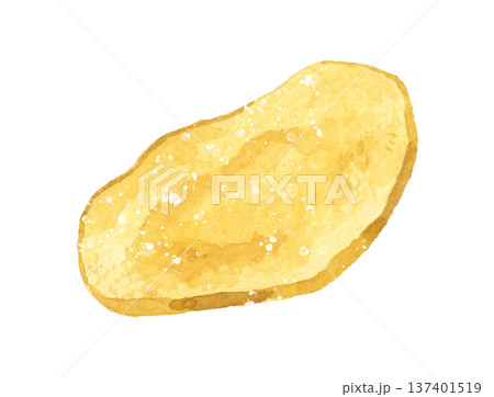 ポテトチップス 料理・食べ物の手描き水彩イラスト素材 ポテトチップス 料理・食べ物の手描き水彩イラスト素材 137401519