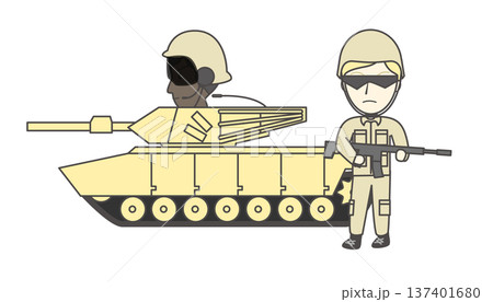 アメリカ軍M1A2エイブラムス戦車と歩兵・搭乗員セット(ミリタリー・戦場・軍事素材) アメリカ軍M1A2エイブラムス戦車と歩兵・搭乗員セット(ミリタリー・戦場・軍事素材) 137401680