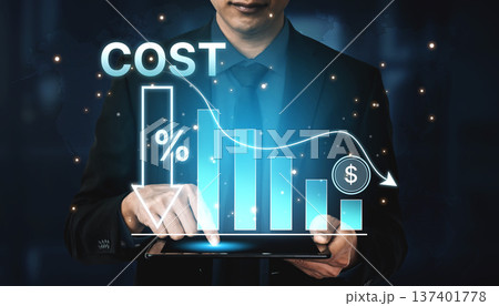 Digital Cost Reduction Strategy for Business Optimization Spline 137401778