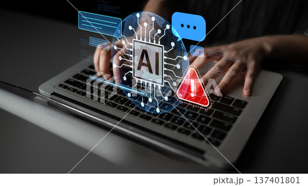 AI Prompt Error Warning in Chat Interface with Alert and System Issue Spline 137401801