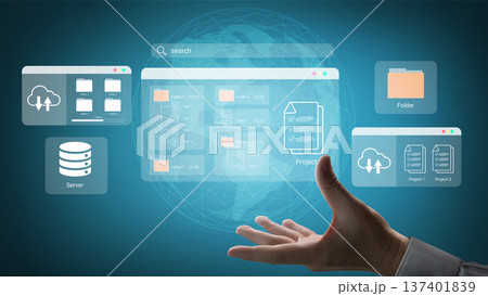 Digital file organization and project folder management concept Parse 137401839