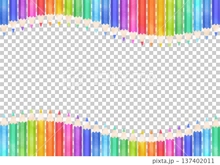カラフルな水彩タッチの色鉛筆フレーム 137402011