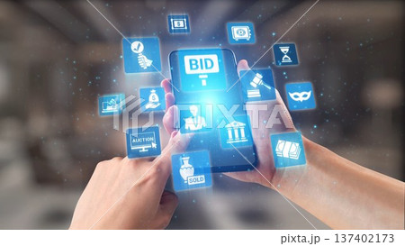 Online auction concept for digital bidding and sales Spire 137402173