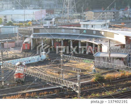 鉄路のある風景 後藤総合車両場 西日本旅客鉄道 鉄路のある風景 後藤総合車両場 西日本旅客鉄道 137402191