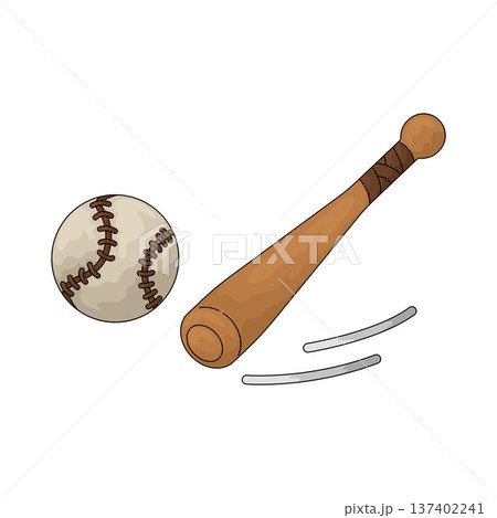 Illustration of Baseball bat and ball 137402241