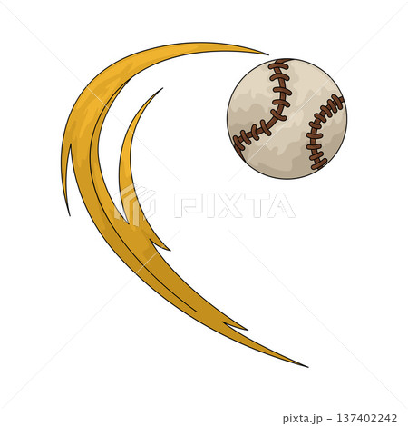 Illustration of flying baseball ballのイラスト素材 [137402242] - PIXTA