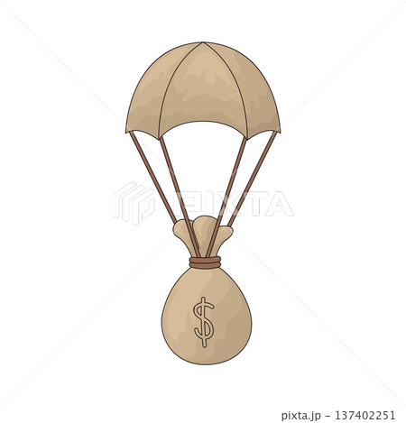 Illustration of money parachute 137402251