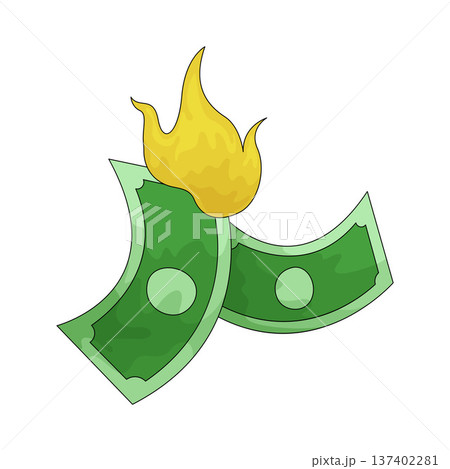 Illustration of Money Burn 137402281