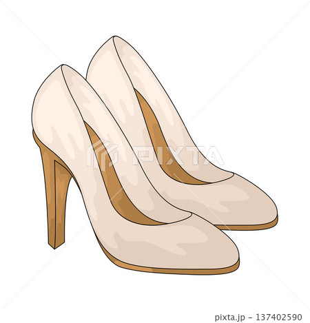 Illustration of Bridal Shoes 137402590