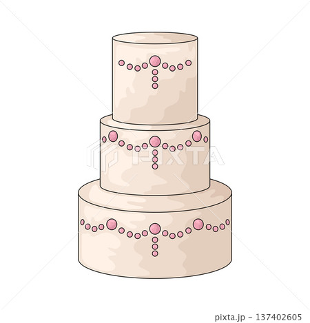 Illustration of Wedding Cake Illustration of Wedding Cake 137402605
