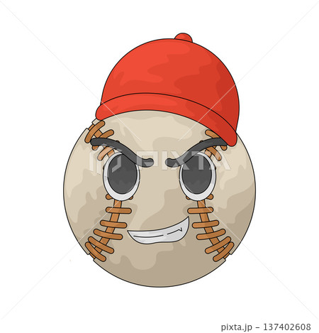 Illustration of baseball face 137402608