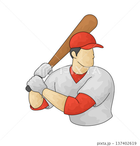 Illustration of Baseball Player Illustration of Baseball Player 137402619