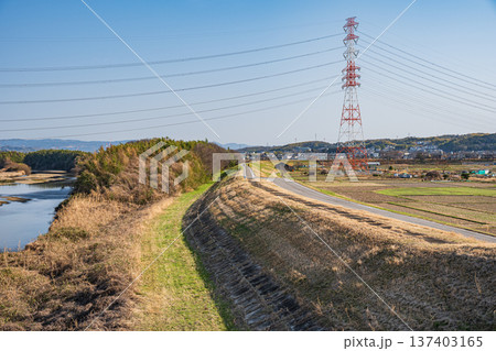 木津川風景　京都府京田辺市 137403165