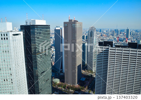 都市風景 東京 新宿 東京スカイツリー 都市風景 東京 新宿 東京スカイツリー 137403320