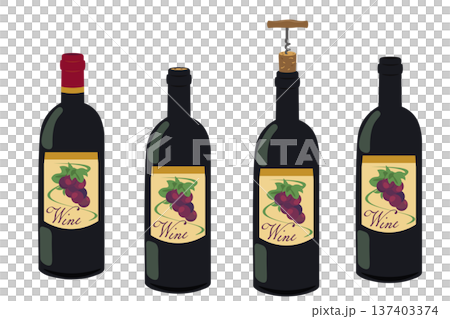 Various wine bottle sets Various wine bottle sets 137403374