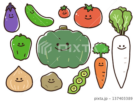 かわいい野菜のイラストセット 137403389