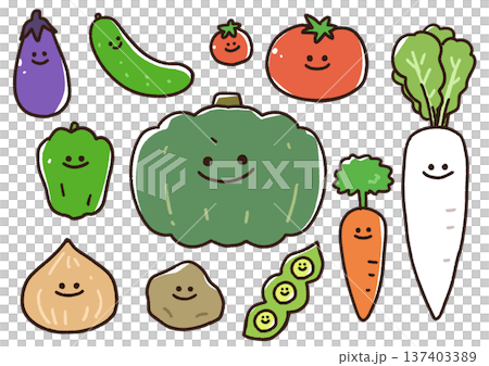 かわいい野菜のイラストセット 137403389