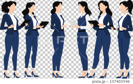 Illustration of a businesswoman having a meeting 137403546