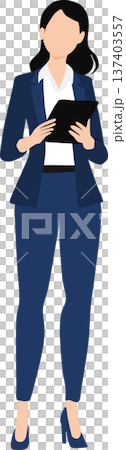 打合せをするビジネスウーマンのイラスト 137403557