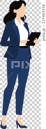 Illustration of a businesswoman having a meeting 137403559