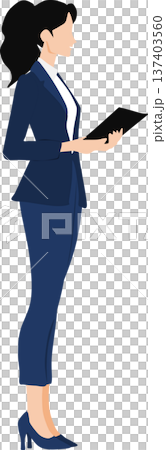 打合せをするビジネスウーマンのイラスト 137403560