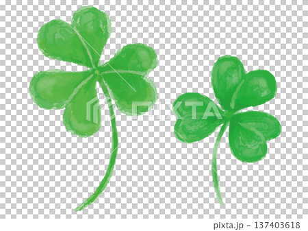 水彩風の手描きのクローバーのイラスト 水彩風の手描きのクローバーのイラスト 137403618