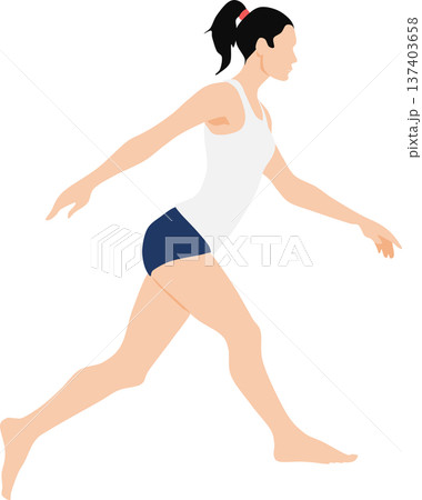 ダイエットに成功した女性のイラスト	 137403658