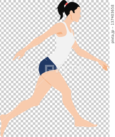ダイエットに成功した女性のイラスト	 137403658