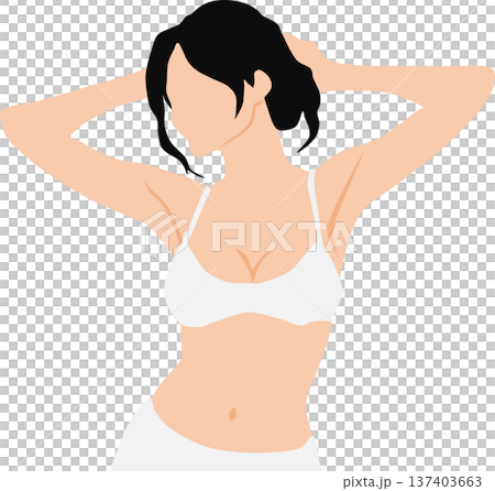 Illustration of a woman who succeeded in dieting 137403663