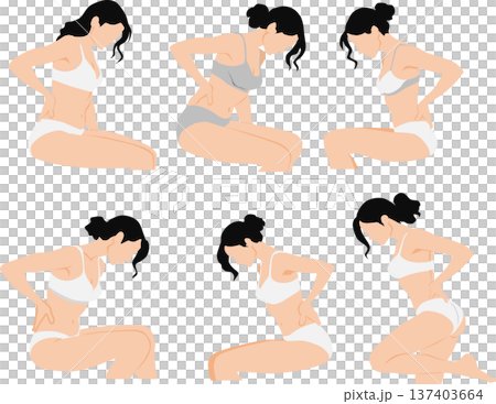 Illustration of a woman with a slipped disc 137403664