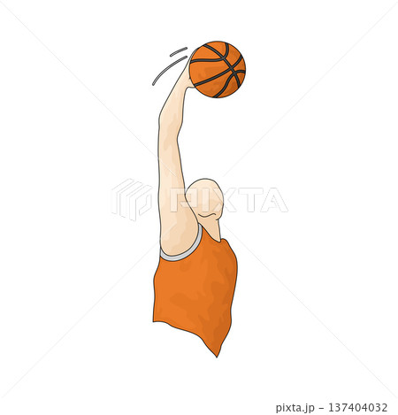 Illustration of hand holding basketball ball Illustration of hand holding basketball ball 137404032