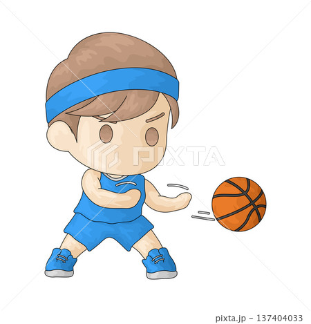 Illustration of Basketball Chest Pass 137404033