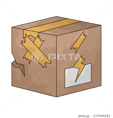 Illustration of damaged box 137404042
