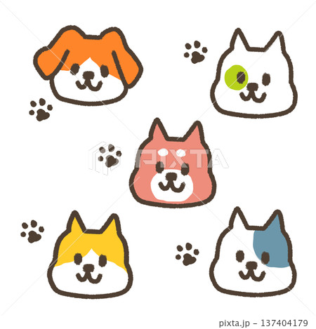犬の顔　セット 137404179