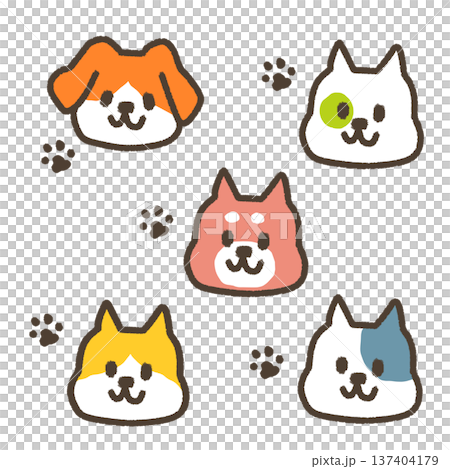 犬の顔　セット 137404179