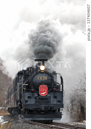 SL冬の湿原号　釧網本線　SL列車　蒸気機関車　C11 171 137404607