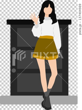 Illustration of a woman going out Illustration of a woman going out 137404989