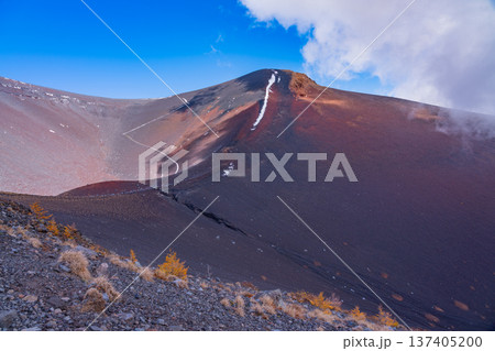 （静岡県）富士山・宝永遊歩道　紅葉と雲海 137405200