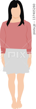 秋服を着た女性のイラスト 137405260