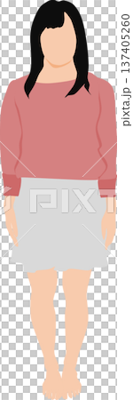 秋服を着た女性のイラスト 137405260