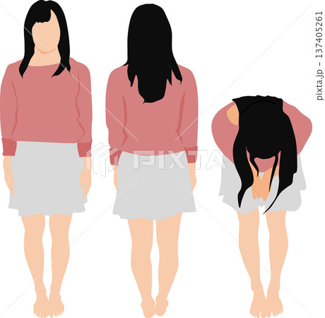 秋服を着た女性のイラスト 秋服を着た女性のイラスト 137405261