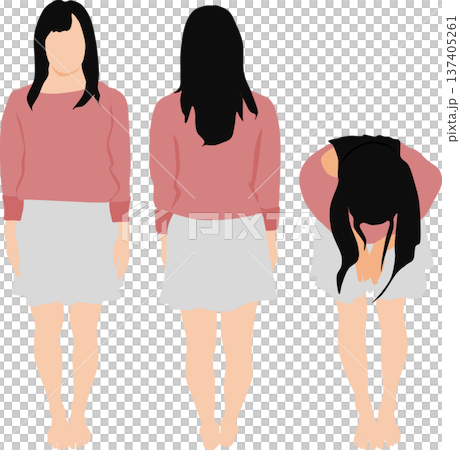 秋服を着た女性のイラスト 秋服を着た女性のイラスト 137405261