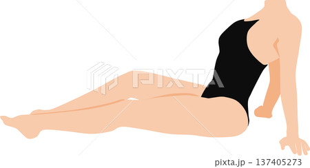 ダイエットする女性のイラスト(筋トレ) ダイエットする女性のイラスト(筋トレ) 137405273