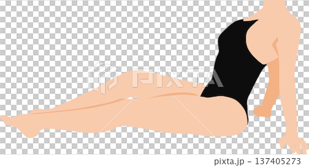 Illustration of a woman on a diet (muscle training) 137405273