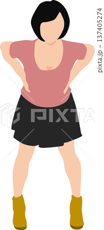 ダイエットする女性のイラスト(ストレッチ) ダイエットする女性のイラスト(ストレッチ) 137405274