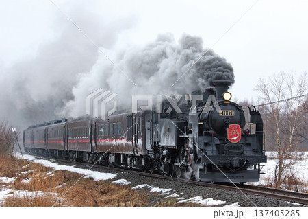 SL冬の湿原号　釧網本線　SL列車　蒸気機関車　C11 171 137405285