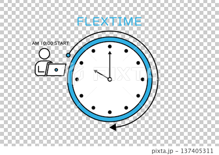 Illustration material depicting the flextime system Illustration material depicting the flextime system 137405311