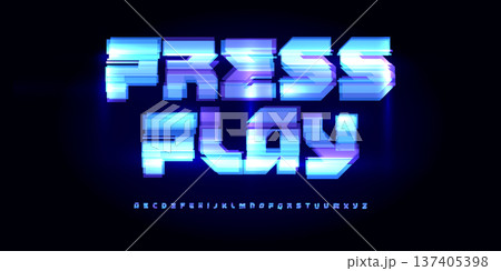 Tech Screen Font Logo Alphabet Futuristic Letter Set Modern HUD Typography, Digital Glitch Typographic Design Title Text, Typo Poster Headline, Type Symbol Logotype, Display Fonts. Vector Typeface Tech Screen Font Logo Alphabet Futuristic Letter Set Modern HUD Typography, Digital Glitch Typographic Design Title Text, Typo Poster Headline, Type Symbol Logotype, Display Fonts. Vector Typeface 137405398