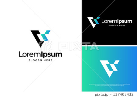 Abstract letter V logo design inspiration Abstract letter V logo design inspiration 137405432